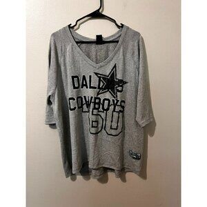 Women's NFL Team Apparel Dallas Cowboys Gray Top Size 1X [EXCELLENT]